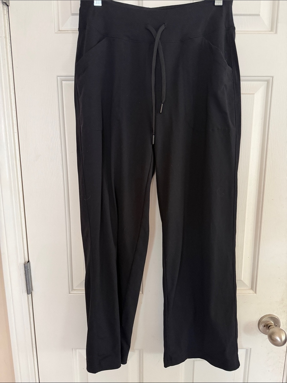 Women's Black Drawstring Joggers wide leg Relaxed Everyday Sweatpants